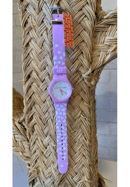 Reloj flip rayas rosa  